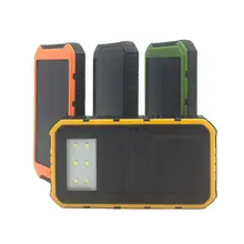 8000mAh Large Capacity Solar Power Bank Multi-USB Output Portable LED Light External Battery Charger for iPhone Samsung Xiaomi