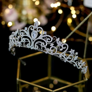Image 4 - Klasik aşk Avrupa zirkon tiara nupcial corona de cristal chapado vestido de novia con la novia accesorios para el cabello