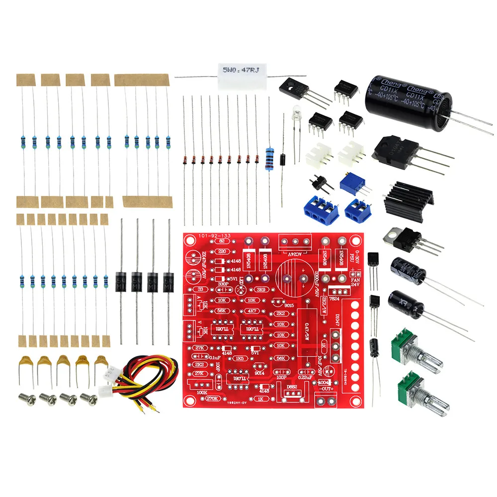 

0-30V 2mA-3A DC Regulated Power Supply DIY Kit Continuously Adjustable Current Limiting Protection for School Education Lab