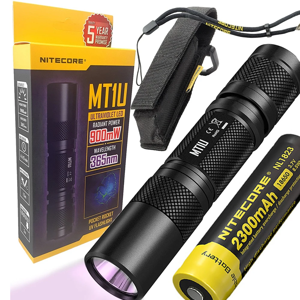 NITECORE MT1U UV Led Light Handy Ultraviolet Flashlight for Outdoor