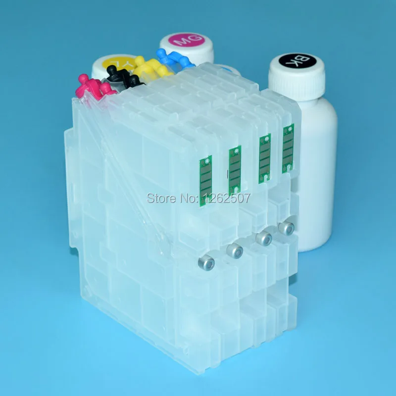 100ML*4Colors Dye Sublimation Ink And Refillable Cartridge With ARC Chip For Ricoh SG3110 SG3110DN SG 3110 Printers Refill Kits