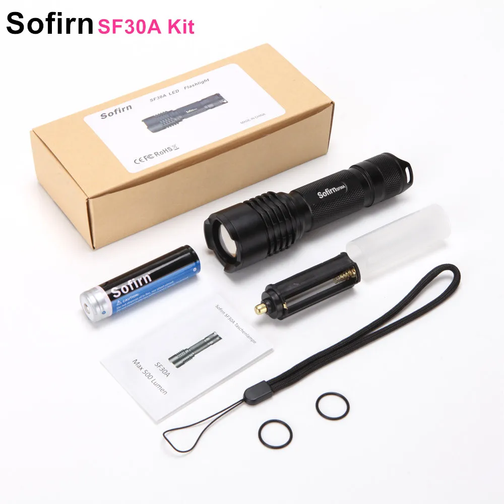 

Sofirn SF30 Kit Powerful Zoomable LED Flashlight AAA 18650 CREE XM-L2 LED PortableTactical Flashlight Cycling Camping Lanterna