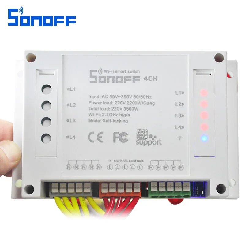Sonoff 4CH Smart Пульт дистанционного Управления Беспроводной модуль коммутатора