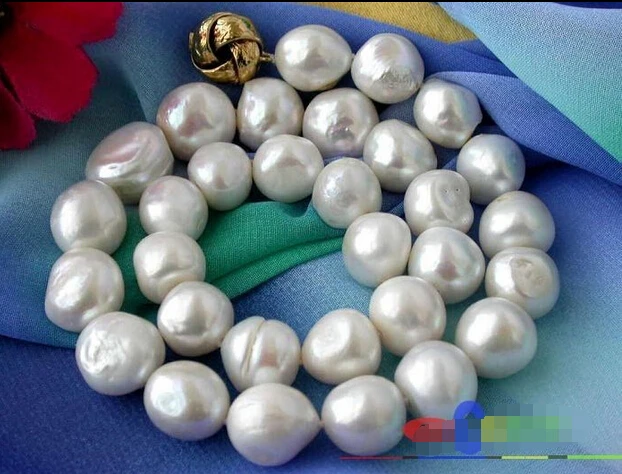 

HOT## Wholesale >>>> WOW 17" 15MM WHITE BAROQUE FW CULTURED PEARL NECKLACE