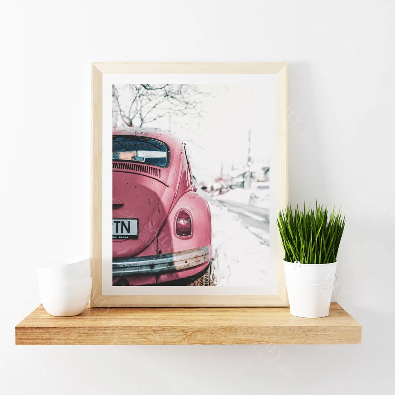 VW Bus Art Print Contemporary Abstract Watercolor Wall Decor