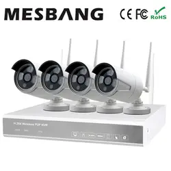 Mesbang 720 P стабильный Wi-Fi Сингал Легкая установка 4ch беспроводной камеры системы видеонаблюдения Бесплатная доставка
