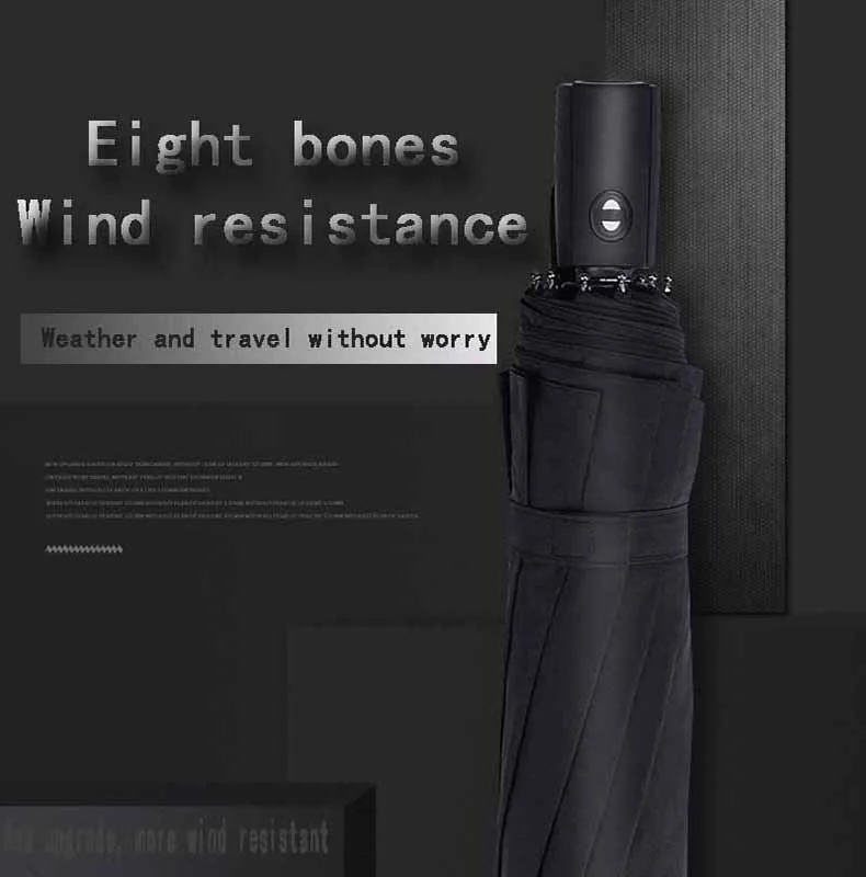 Folding  Umbrella Fully Automatic Umbrella Big Wind Resistance Umbrellas for man and women Black Blue Eight Bone Rain Sun Umbrellas 7