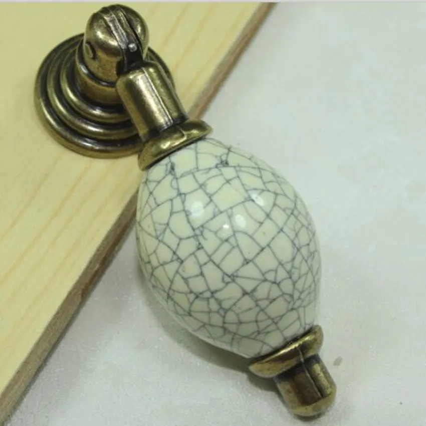 

shaky pendant furniture knob carck ceranic drawer cabinet knob bronze dresser cupboard door pull handle antique brass drop knob