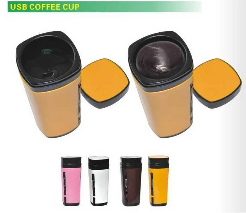  Novedad batería recargable carga USB alimentación Drinkware café Mezcla taza de té calentador de ta