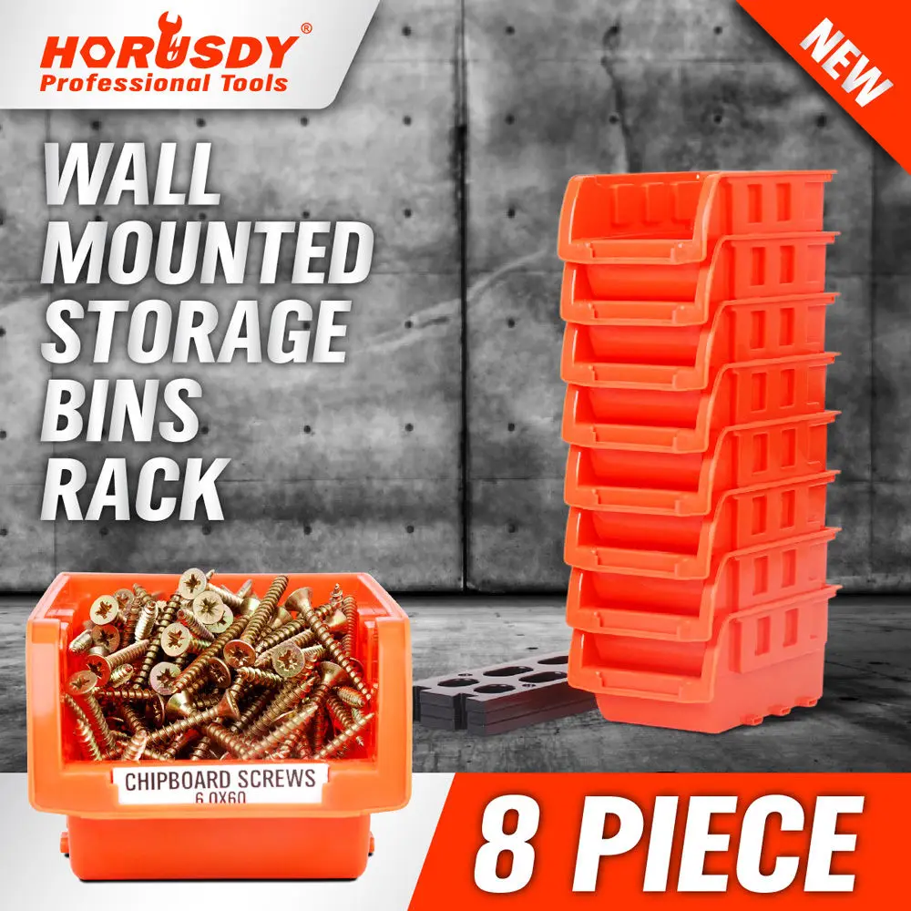 

8pcs Wall Mounted Parts Toolbox Storage Tool Parts Garage Unit Shelving Organiser Hardware Repair Tool Boxes Storage Set