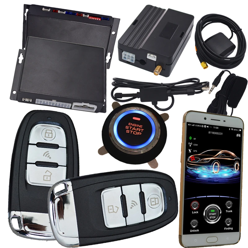 

app start stop Push button start remote start gps/gsm tracker gsm car alarm