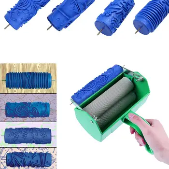 

Soft Rubber Iron Pattern Painting Rollers Brush Wall Art Decoration Embossing Tool DIY hot
