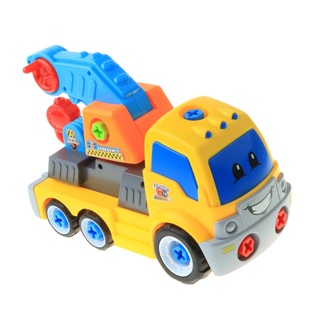 Take Apart Constructions Vehicles Toys - Assemble RC remote control Engineering Truck w/ Electric Drill Tool Kit Screwing Block