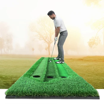 

2018 New Golf putting training aids green putter swing training mat scale practice device 3 holes in the green free shipping