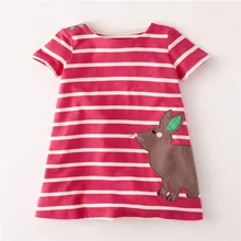 Летняя детская одежда; платья для маленьких девочек с вышивкой; модная детская одежда в полоску и горошек; модное хлопковое популярное детское платье для девочек