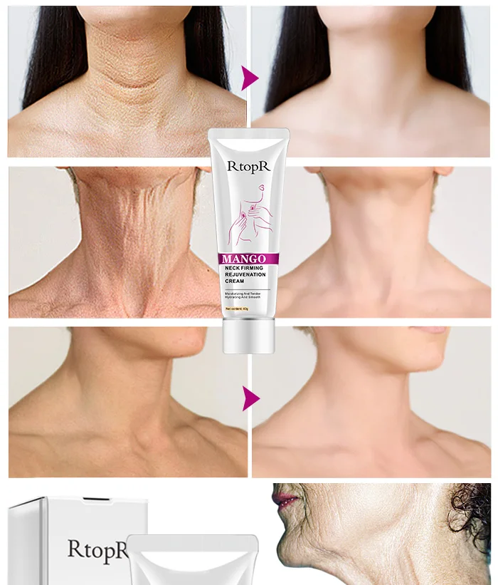 RtopR Neck Firming Rejuvenation Cream Anti-wrinkle Firming Skin Whitening Moisturizing Neck Serum Mild Peeling Beauty Neck Care