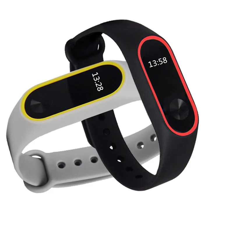 Ремешок JianDiMeiBOS для Xiaomi Mi Band 2 силиконовый сменный двухцветный браслет band с