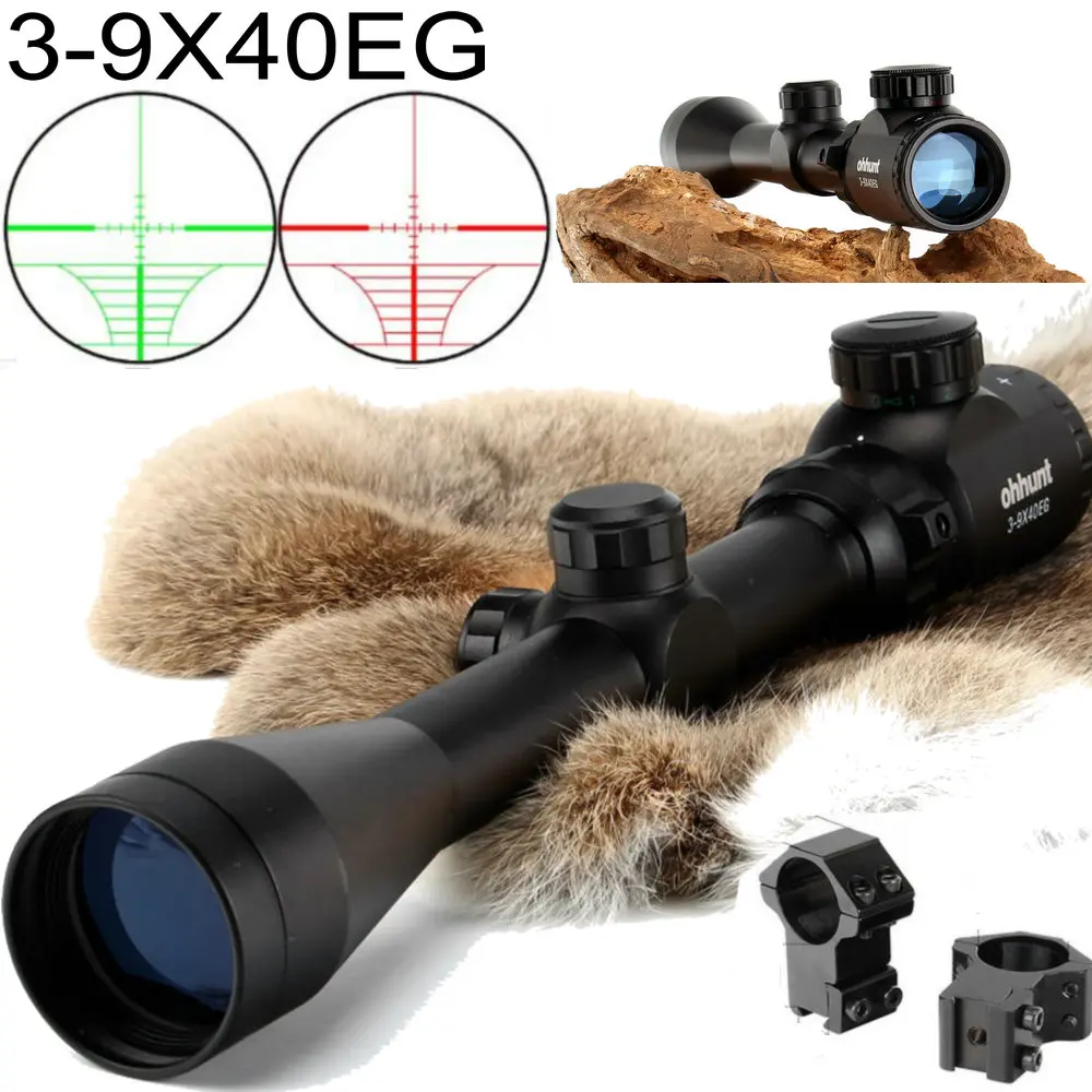 Ohhunt 3-9X40 дальномер Сетка Красный Зеленый с подсветкой прицел охотничий арбалет прицел для. 177. 22 калибра пневматические пистолеты