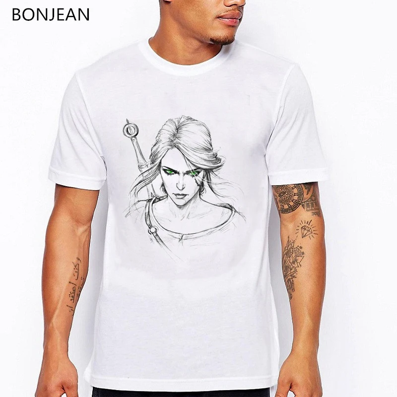 

Man's t-shirt homme The Witcher 3 T Shirt Men summer white top clothes cool streetwear geek Game Clothing anime oversized tshirt