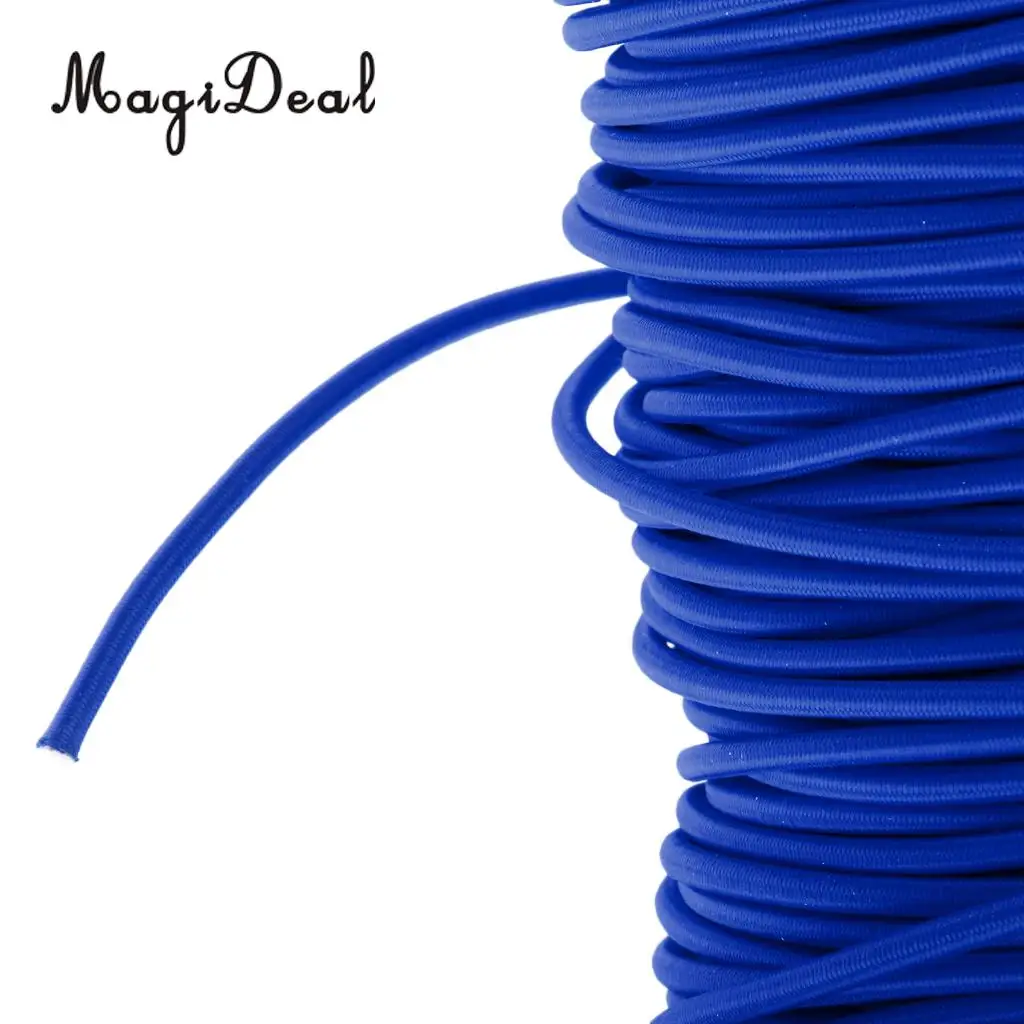 MagiDeal 4mm Heavy Duty Marine Grade Elastic Shock Cord Bungee Rope Tie Down Boat Cover Caravan DIY Craft - Various Length/Color