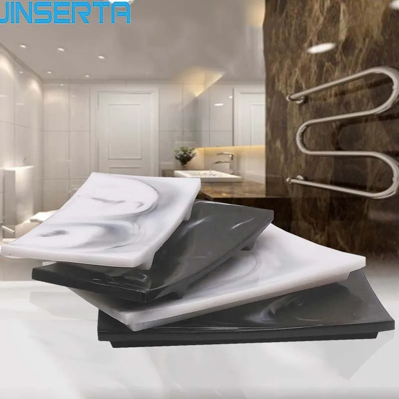 

JINSERTA Marble Pattern Storage Tray Rectangle Resin Jewelry Display Plate Creative Home Restaurant Hotel Serving Tray
