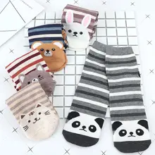 1 пара повседневные женские полосатые хлопковые носки для пеших прогулок Носки с рисунком кота медведя панды женские мягкие незаметный носок носки