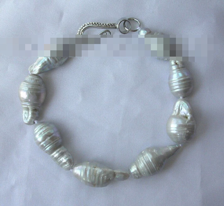 

01086 baroque gray keshi reborn freshwater pearl bracelet