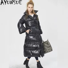 AYUNSUE, Европейский зимний пуховик, женское длинное пальто, пуховик, женские пуховики, брендовая парка с рукавом-трубой, Campera Mujer, KJ599