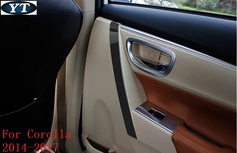 

Armrest trim The inner door handle trim sequins for Toyota Corolla 2014,stainless steel ,auto accessories