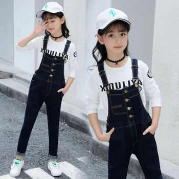 

Casual Spring Autumn Baby Girls Overalls Four Buttons Backless Denim Overalls Children Kids Fashion Cotton Jumpsuit Clothings