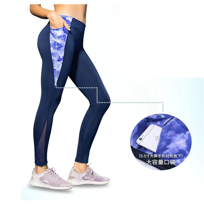 

2018 New High Waist slim Leggings For Women Dancing Wear Plus Size Mesh Patchwork Footless with Small Pocket Pants gotico woman