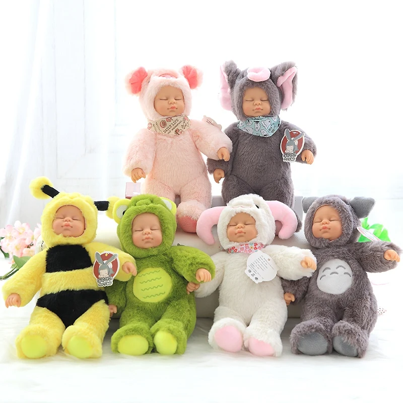 

25cm Plush Soft Doll Mini Bunny Rabbit Plush Toys Simulation Dolls Lovely Sleeping Plush Doll for Baby Girls Birthday Gifts