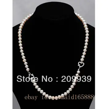 

huij 002056 9-10mm Sets White Akoya cultured pearl Necklace