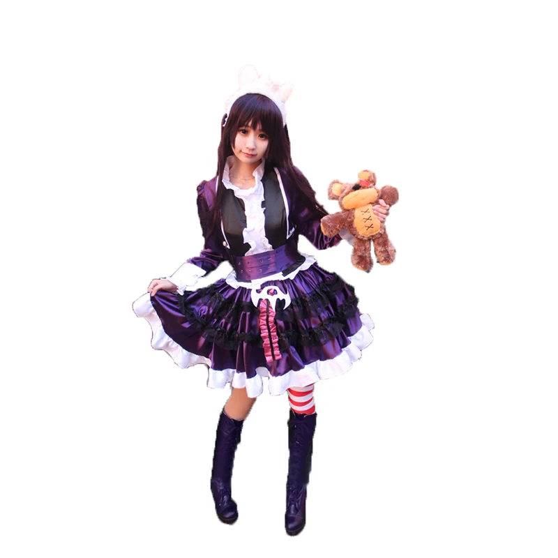 

LOL Gothic Lolita Annie Dress Uniform Maid Outfit Anime Cosplay Costumes 11