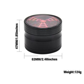 

Tobacco Grinder Herbal Herb Aluminum Smoke Grinders Weed Grinders Smoking Pipe Accessorie 63 MM 4-layer Smoking Accessories