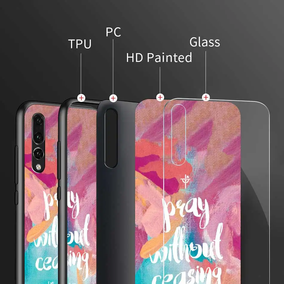 Чехол из закаленного стекла Bible verse для Huawei P30 P40 Pro Plus P20 Lite P Smart 2019 Nova 5i 5T 5z 7i