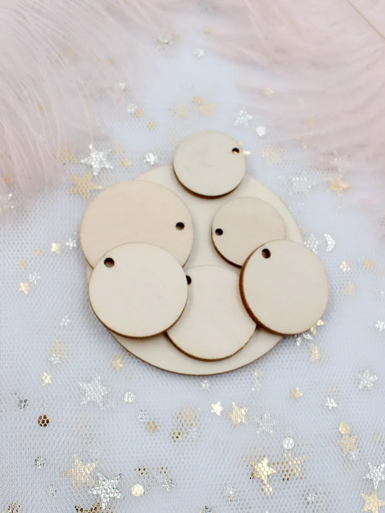 

20mm/25mm/30mm/38mm Natural Plain Wooden Disks Scrapbooking Project One Hole Round Wood-CT1202