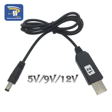 USB повышающий мощность линии DC 5 В к DC 9 В/12 В Повышающий Модуль USB конвертер Кабель-адаптер 2,1x5,5 мм разъем