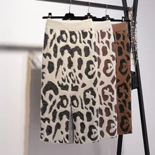 Юбка-карандаш с высокой талией, леопардовая норка, Осень-зима, Женская Элегантная трикотажная облегающая юбка, черная однотонная женская офисная одежда, юбки