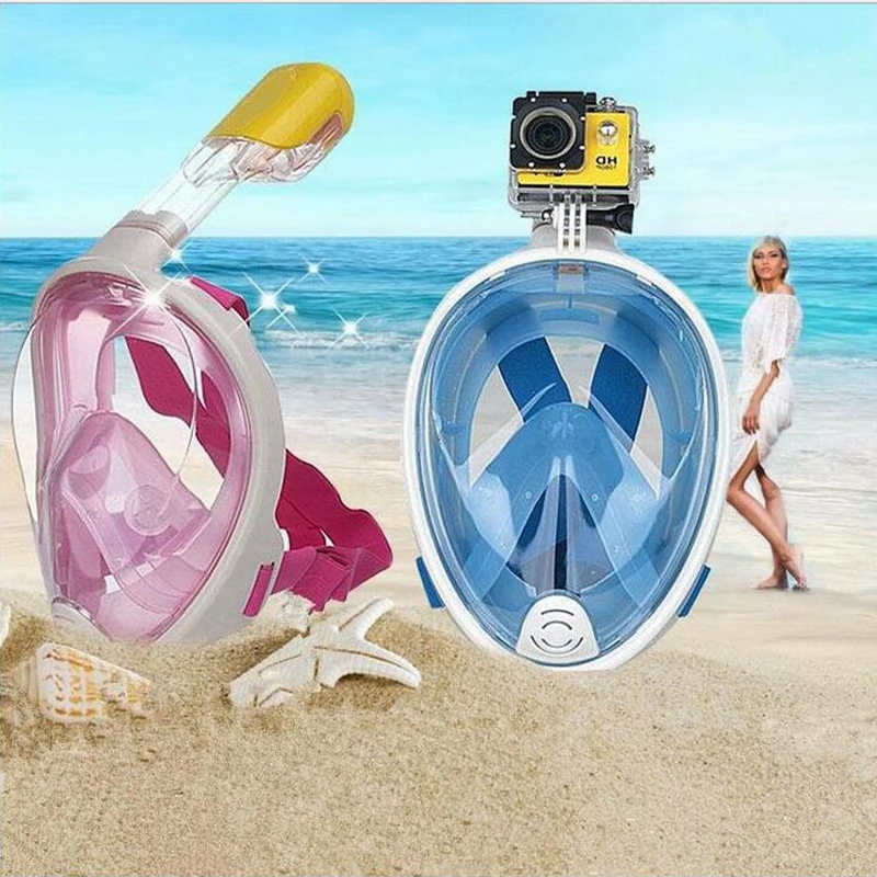 

Underwater Scuba Full Face Diving Mask Detachable Dry Snorkeling Diving Mask Swimming Training Anti-fog Under Water Snokel