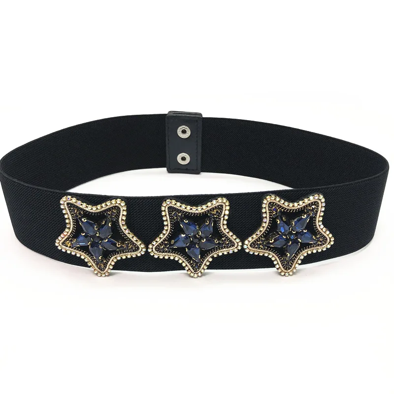 Красочные Bling Star для женщин эластичный пояс Роскошные Кристалл бисера корсет талии ремни модельер дамы Caestus широкий пояс