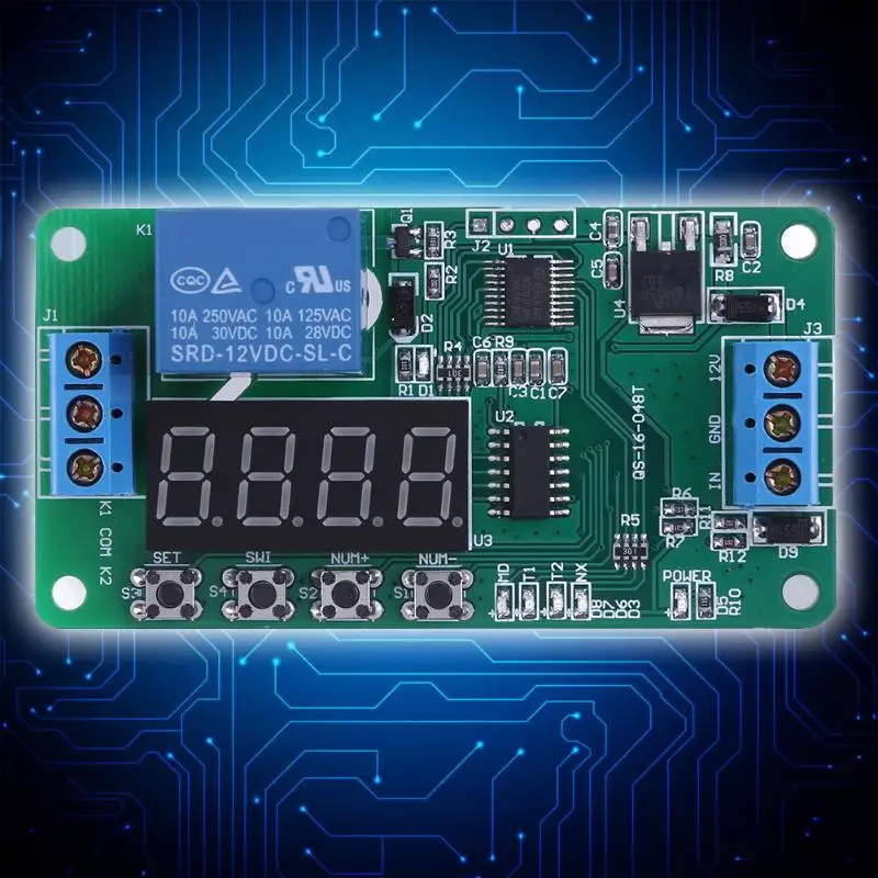 

DC12V Multifunction Self-lock Relay PLC Cycle Timer Module Delay Time Switch Board Converter Electrical Equipment & Supplies