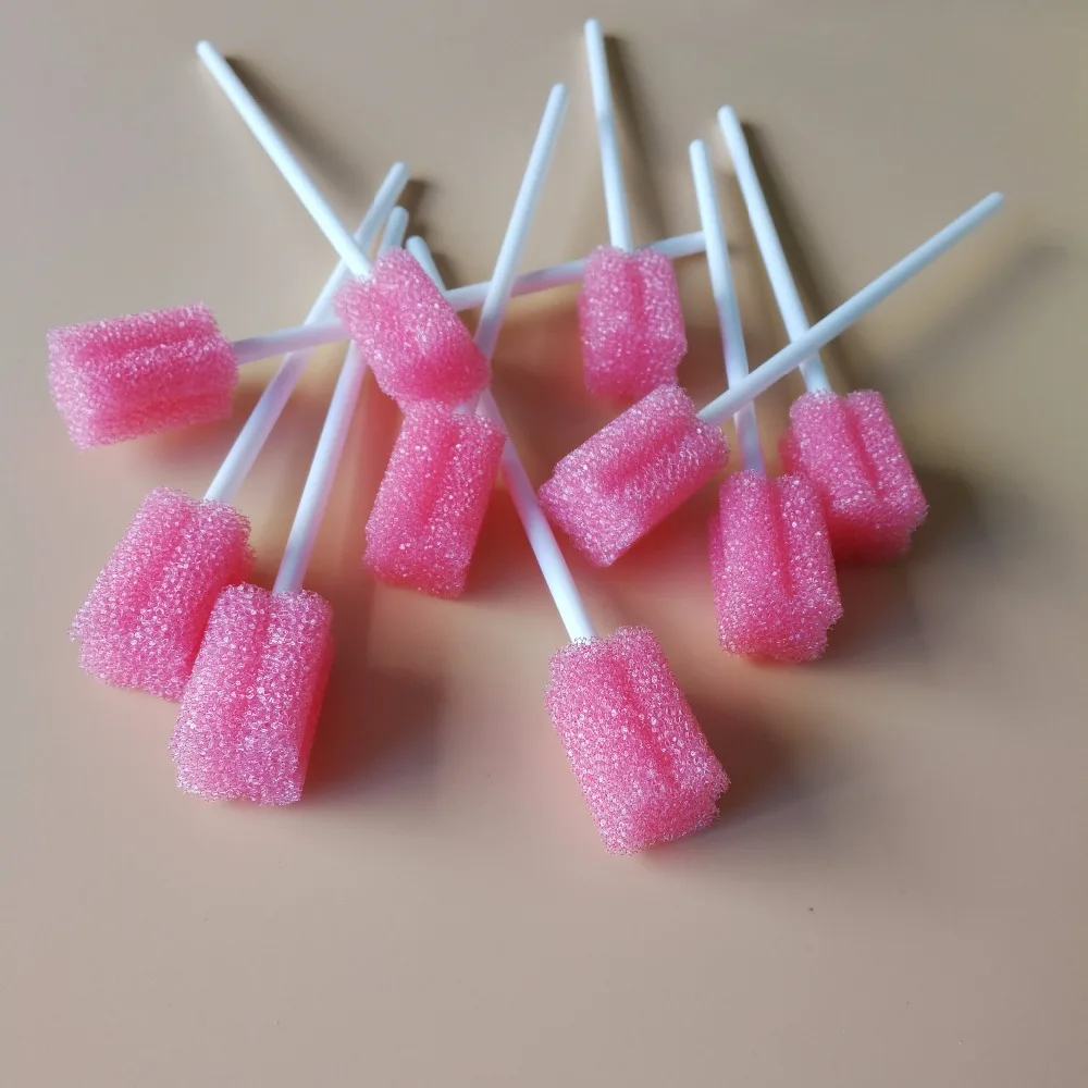 150pcs Disposable Oral Cleansing Sponge Swab Foam Tip Swabstick Treated