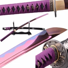SHI JIAN Japanese Samurai Katana Sword Bo-hi Sharp 1095 Carbon Steel Blade Full Tang Tameshigiri Espadas Bushido Knife