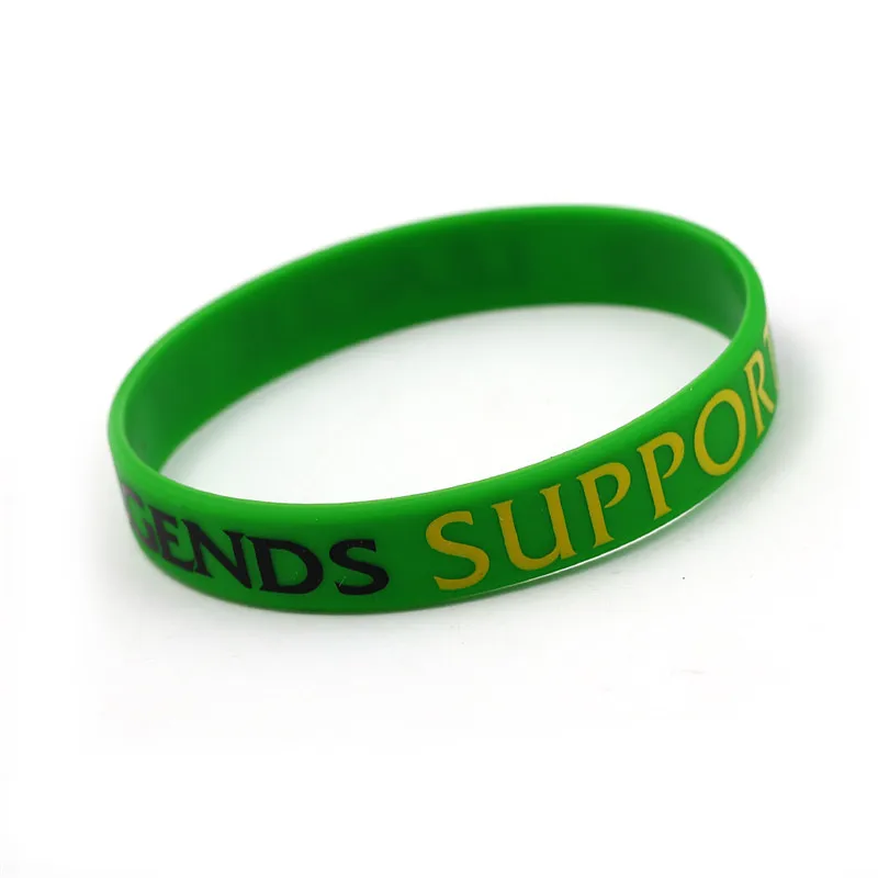  12pcs Game LOL Bracelet JUNGLE SUPPORT TOP MID ADC Logo Silicone CSGO Bracelets DOta 2 Ti8 Bangle F