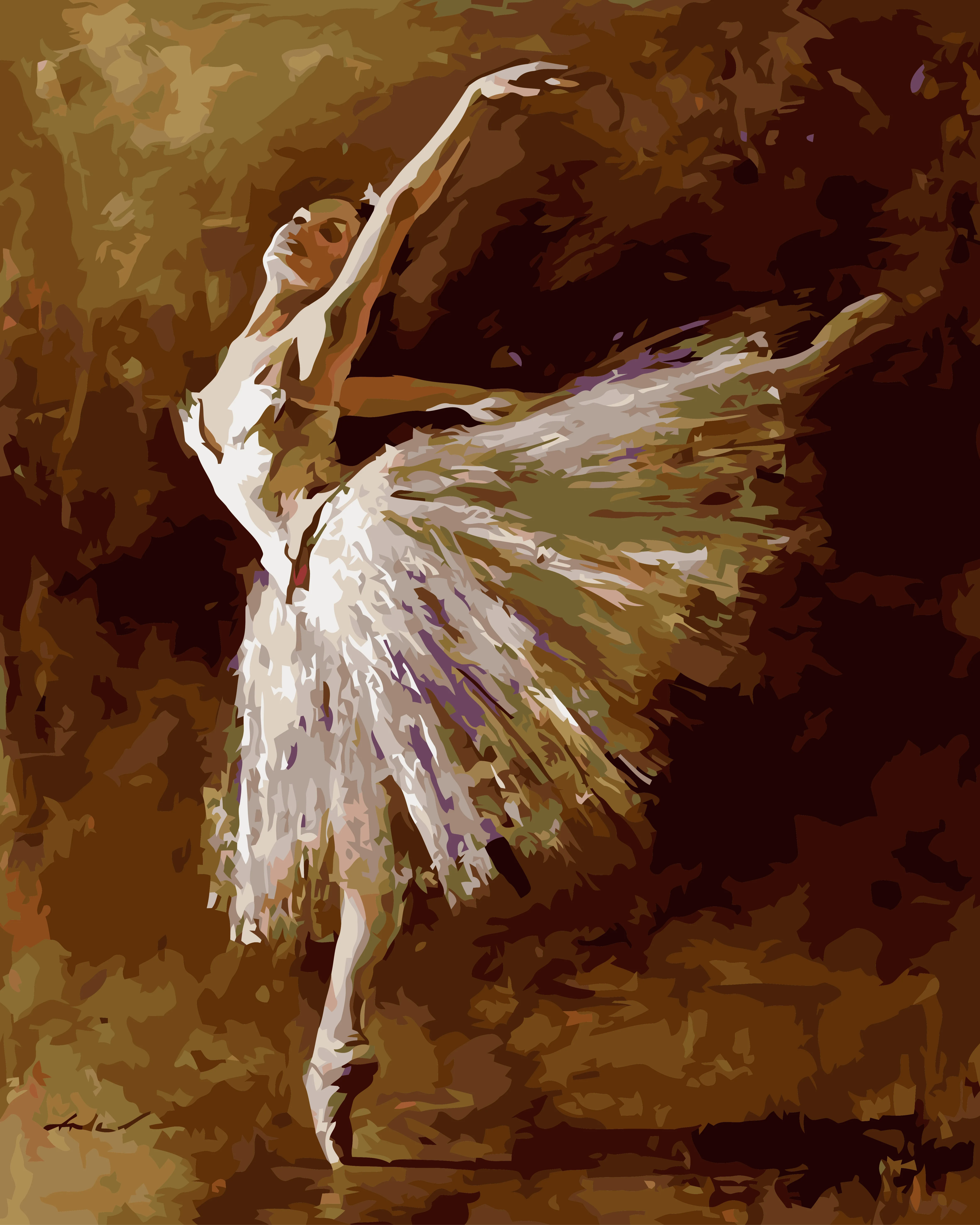 1 Pcs Abstract style Ballet Dancer Painting By Number Kit Various