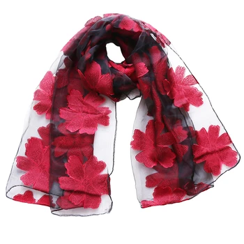 

New 2018 brand scarf women's long shawl autumn and winter echarpe high-quality organza lady elegant hijab wraps