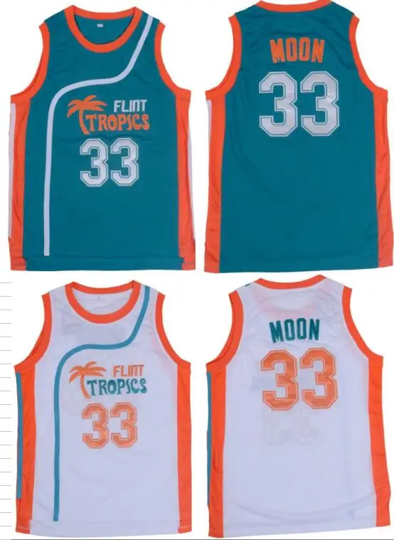 Jackie Moon Flint Tropical Throwback Jerseys 33 Retro Basketball Movie Jersey Cool Shirt