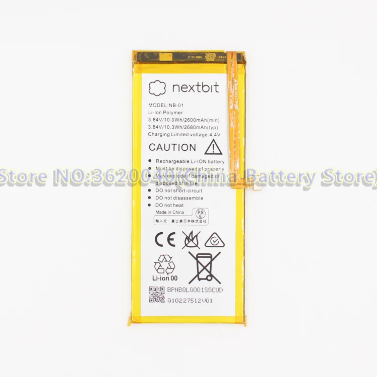 

GND 3.84V 2680mAh/10.3Wh NB-01 Replacement Battery For Nextbit Robin smartphone Built-in Li-ion bateria Li-Polymer Batterie