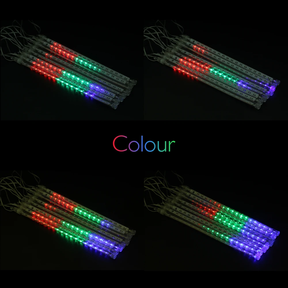 8 шт. 30 см Светодиодная метеоритная дождевая трубка для гирлянды Рождественская елка Рождественская декоративная Рождественская цветная наружная гирлянда